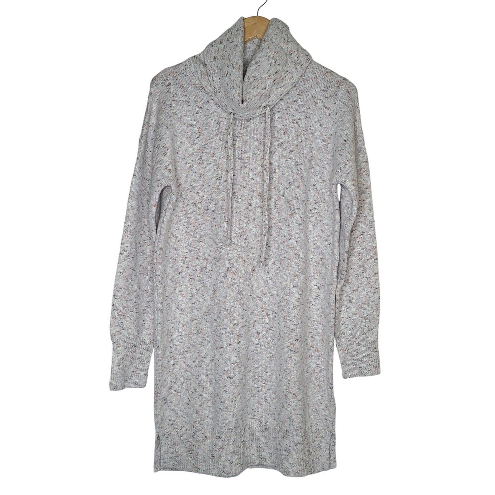 Hem & Thread Cowl Neck Sweater Dress Womens Small Beige Oatmeal Marled NWT Fall